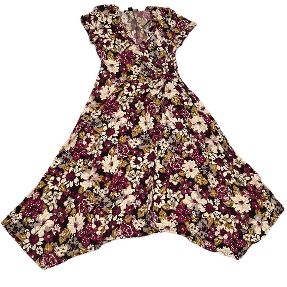 Perceptions Women's Short Sleeve Floral Fit And Flare Midi Dress. Size: 8 - Picture 7 of 8